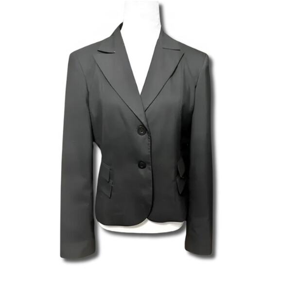 Talco Blazer Jacket Double Pockets Two Button Closure Lightweight Black W Small - Picture 1 of 7